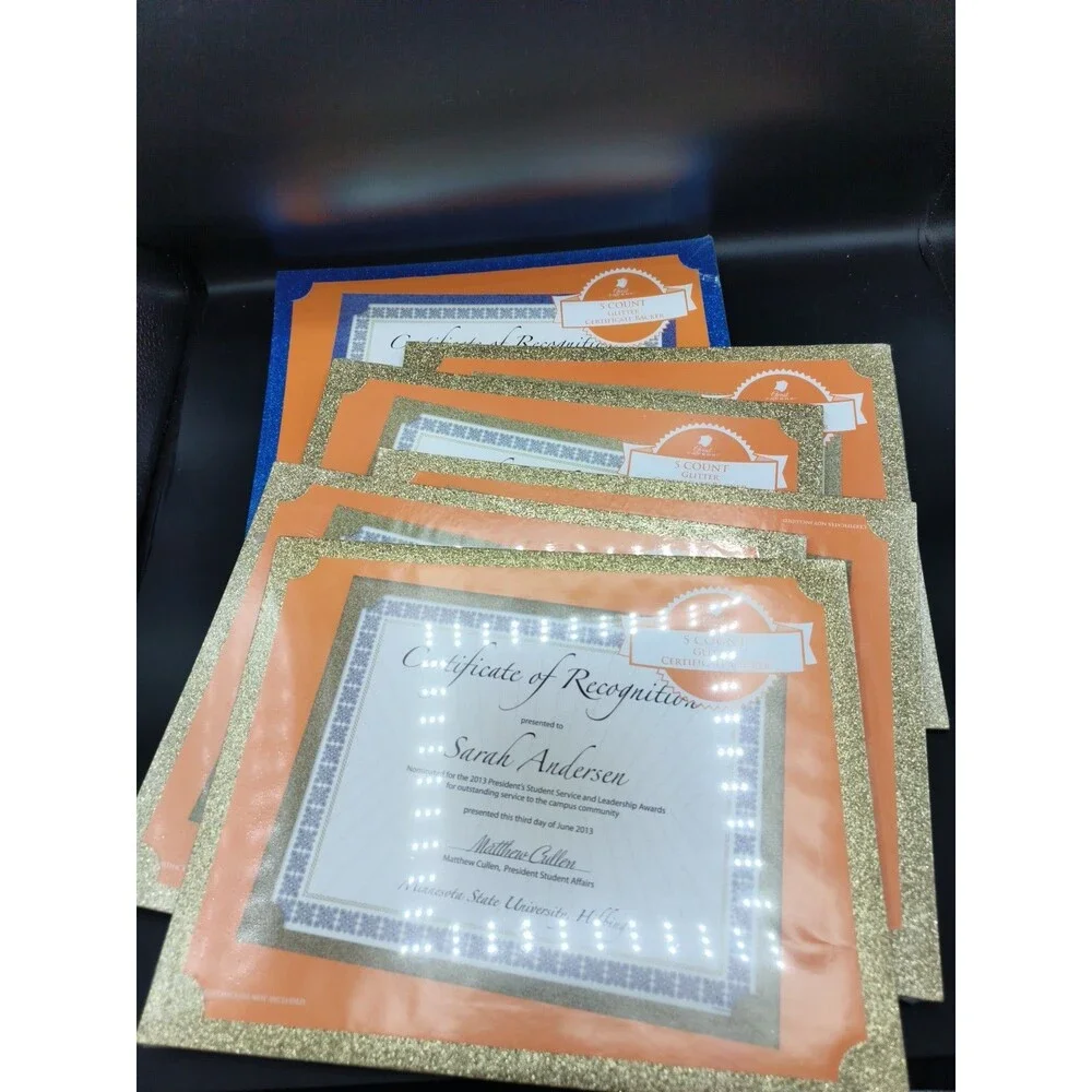Great Papers! Glitter Certificate Backers, 12